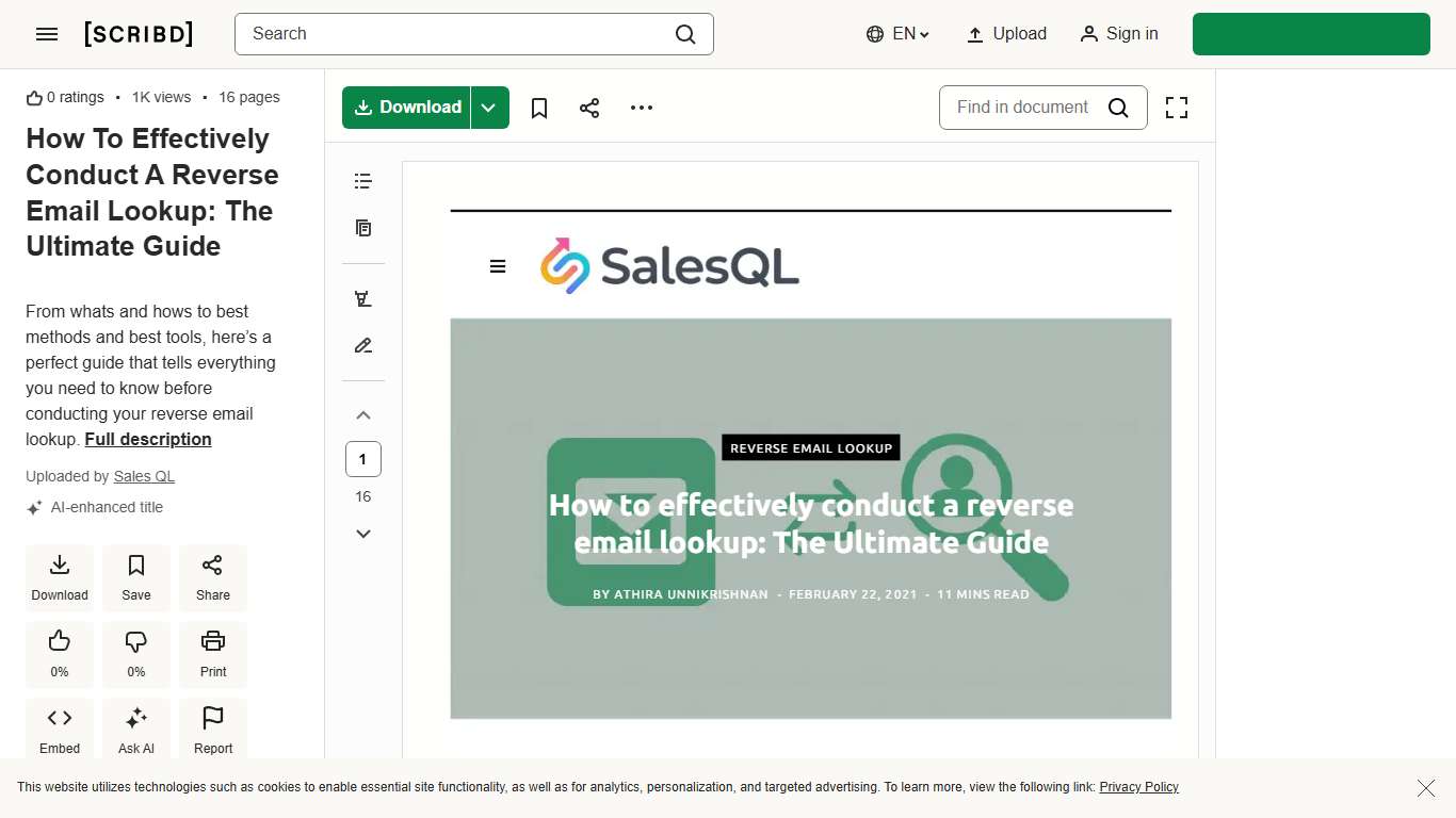 How To Effectively Conduct A Reverse Email Lookup: The Ultimate Guide | PDF | Gmail | Linked In